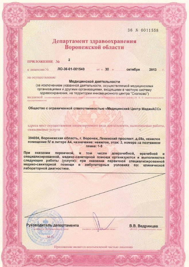 Розовая лицензия МедикАСС, лист 3